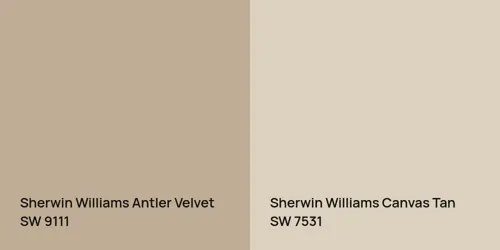 SW 9111 Antler Velvet vs SW 7531 Canvas Tan