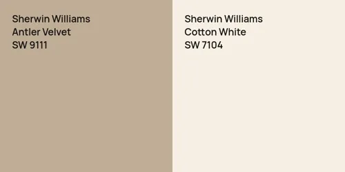 SW 9111 Antler Velvet vs SW 7104 Cotton White