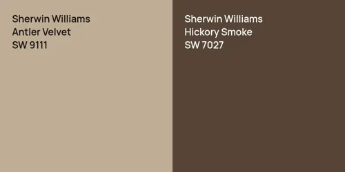 SW 9111 Antler Velvet vs SW 7027 Hickory Smoke