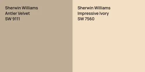 SW 9111 Antler Velvet vs SW 7560 Impressive Ivory