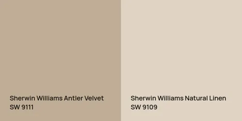 SW 9111 Antler Velvet vs SW 9109 Natural Linen