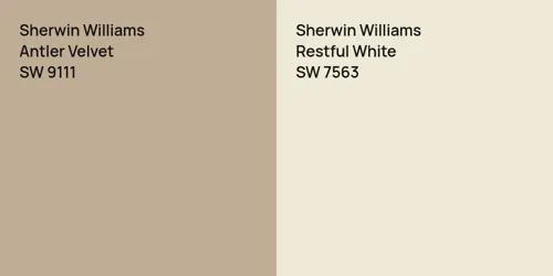 SW 9111 Antler Velvet vs SW 7563 Restful White