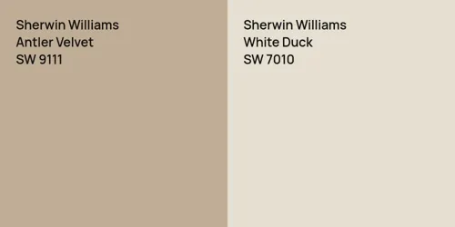 SW 9111 Antler Velvet vs SW 7010 White Duck