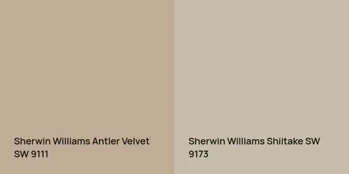 SW 9111 Antler Velvet vs SW 9173 Shiitake