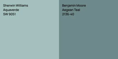 SW 9051 Aquaverde vs 2136-40 Aegean Teal