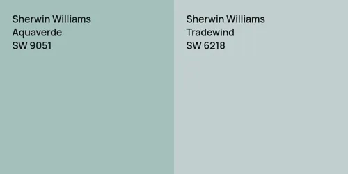 SW 9051 Aquaverde vs SW 6218 Tradewind