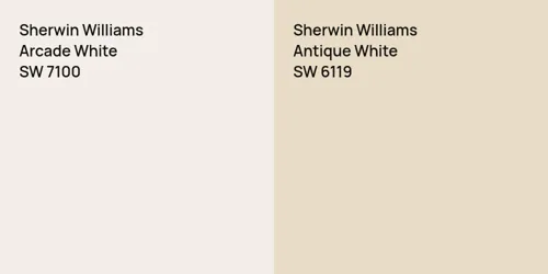 SW 7100 Arcade White vs SW 6119 Antique White