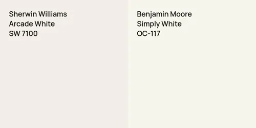 SW 7100 Arcade White vs OC-117 Simply White