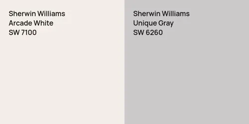 SW 7100 Arcade White vs SW 6260 Unique Gray