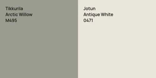 M495 Arctic Willow vs 0471 Antique White