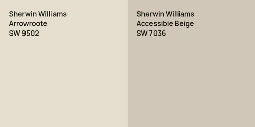 SW 9502 Arrowroote vs SW 7036 Accessible Beige