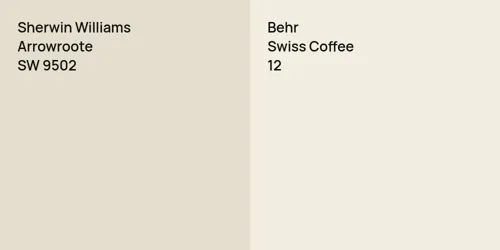 SW 9502 Arrowroote vs 12 Swiss Coffee