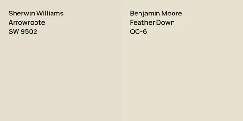 SW 9502 Arrowroote vs OC-6 Feather Down