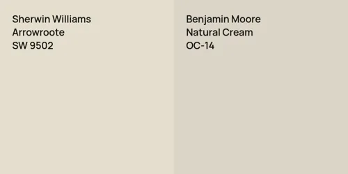 SW 9502 Arrowroote vs OC-14 Natural Cream