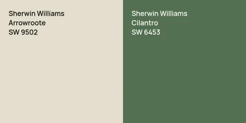 SW 9502 Arrowroote vs SW 6453 Cilantro