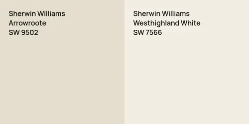 SW 9502 Arrowroote vs SW 7566 Westhighland White