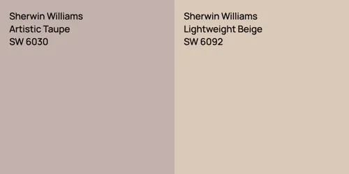 SW 6030 Artistic Taupe vs SW 6092 Lightweight Beige