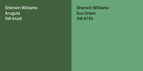 SW 6446 Arugula vs SW 6739 Eco Green