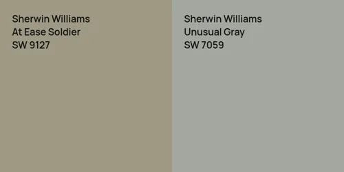 SW 9127 At Ease Soldier vs SW 7059 Unusual Gray