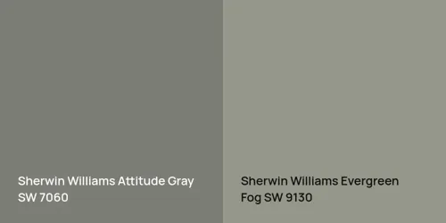 SW 7060 Attitude Gray vs SW 9130 Evergreen Fog