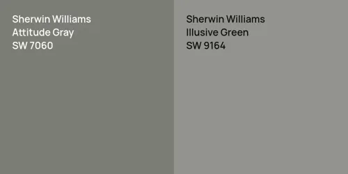 SW 7060 Attitude Gray vs SW 9164 Illusive Green