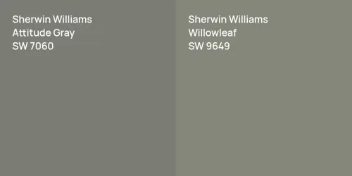 SW 7060 Attitude Gray vs SW 9649 Willowleaf