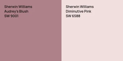 SW 9001 Audrey's Blush vs SW 6588 Diminutive Pink