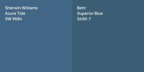 SW 9684 Azure Tide vs S490-7 Superior Blue