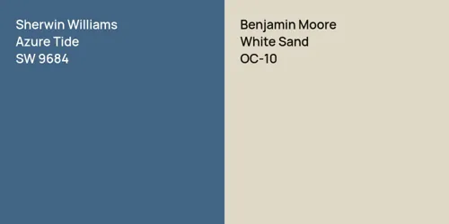 SW 9684 Azure Tide vs OC-10 White Sand