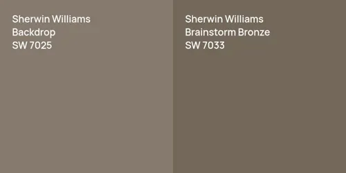 SW 7025 Backdrop vs SW 7033 Brainstorm Bronze