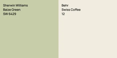 SW 6429 Baize Green vs 12 Swiss Coffee