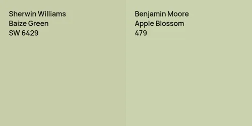 SW 6429 Baize Green vs 479 Apple Blossom