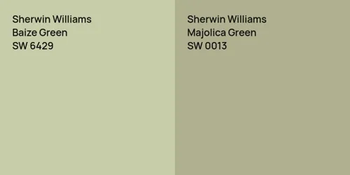 SW 6429 Baize Green vs SW 0013 Majolica Green