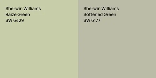 SW 6429 Baize Green vs SW 6177 Softened Green