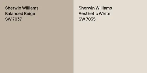 SW 7037 Balanced Beige vs SW 7035 Aesthetic White