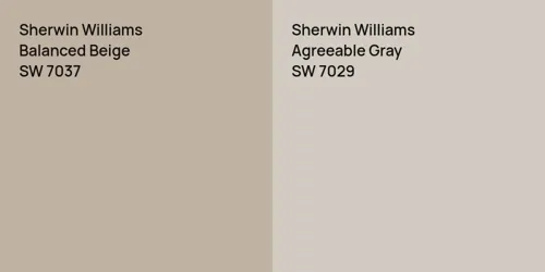 SW 7037 Balanced Beige vs SW 7029 Agreeable Gray