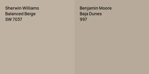 SW 7037 Balanced Beige vs 997 Baja Dunes