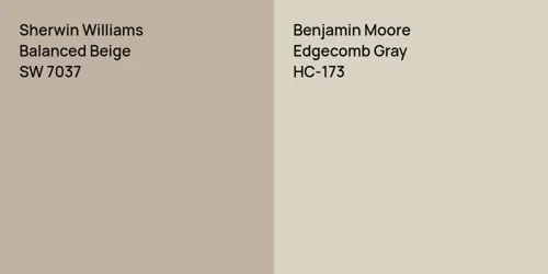 SW 7037 Balanced Beige vs HC-173 Edgecomb Gray