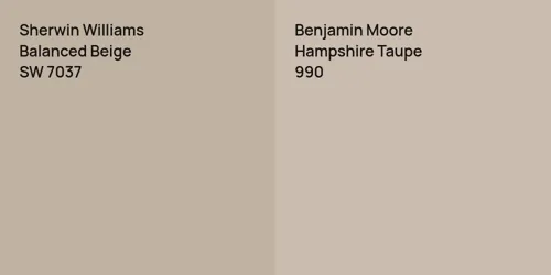 SW 7037 Balanced Beige vs 990 Hampshire Taupe