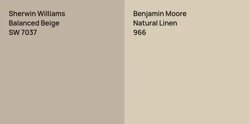 SW 7037 Balanced Beige vs 966 Natural Linen