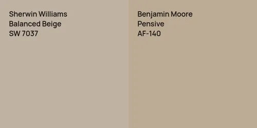 SW 7037 Balanced Beige vs AF-140 Pensive