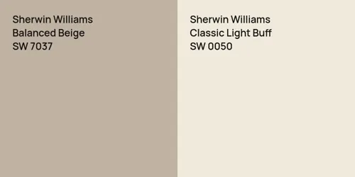 SW 7037 Balanced Beige vs SW 0050 Classic Light Buff