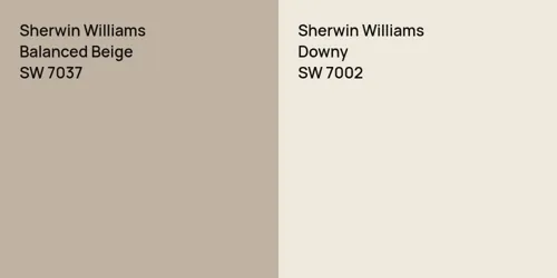 SW 7037 Balanced Beige vs SW 7002 Downy