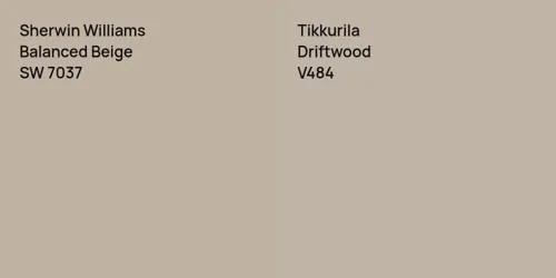 SW 7037 Balanced Beige vs V484 Driftwood