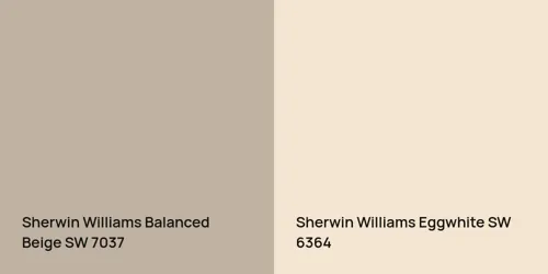 SW 7037 Balanced Beige vs SW 6364 Eggwhite