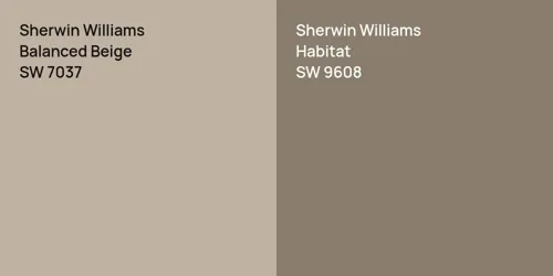 SW 7037 Balanced Beige vs SW 9608 Habitat