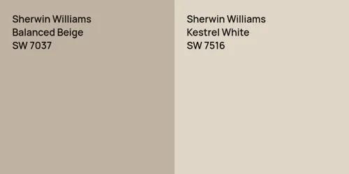 SW 7037 Balanced Beige vs SW 7516 Kestrel White