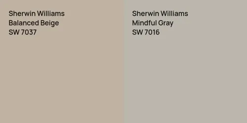 SW 7037 Balanced Beige vs SW 7016 Mindful Gray