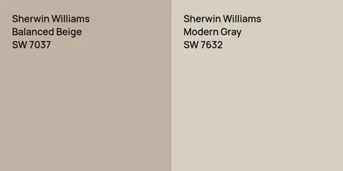 SW 7037 Balanced Beige vs SW 7632 Modern Gray