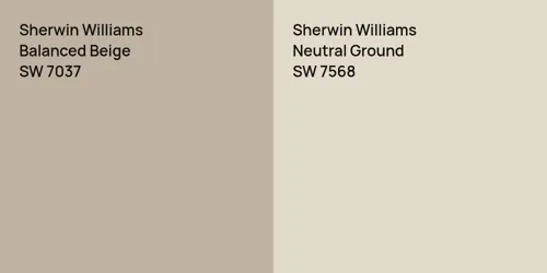 SW 7037 Balanced Beige vs SW 7568 Neutral Ground